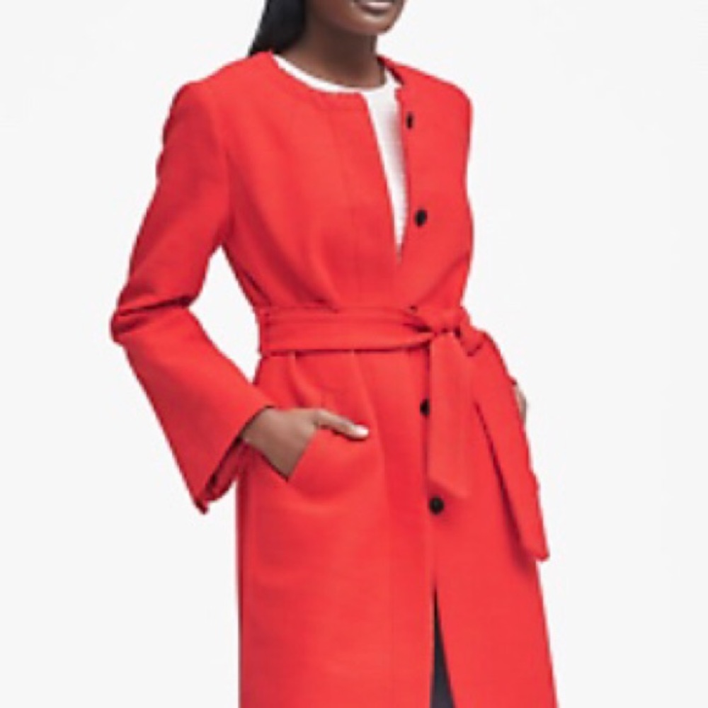 NWT Banana Republic Orange/Cayenne Long Coat